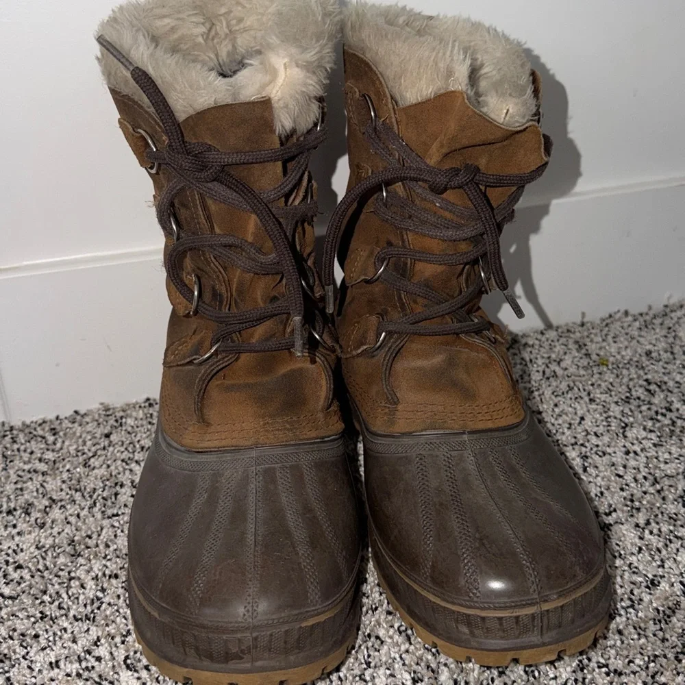 Sorel Rough Rider Suede Snow Boots Waterproof Mens Size 8